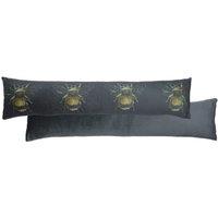 Evans Lichfield Gold Bee Velvet Printed Draught Excluder in Grey