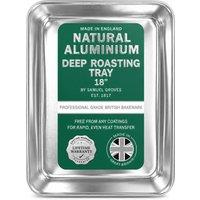 Chabrias Ltd Samuel Groves 18 Deep Aluminium Roasting Tray 47x36cm UK Made in Silver | Size: 47x36 cm