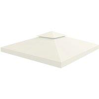 OUTSUNNY 3(m) 2 Tier Garden Gazebo Top Cover Replacement Canopy Roof in Cream