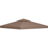 OUTSUNNY 3(m) 2 Tier Garden Gazebo Top Cover Replacement Canopy Roof in Bronze