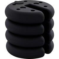 OUTSUNNY Set of 4 Gazebo Tent Canopy Weight Sand Fillable Strong Plastic in Black