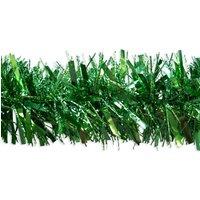 Shatchi 1.8m Luxury Chunky Green Christmas Tinsel Garland Xmas Decoration | Size: 30 Pack