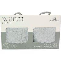 Aroma Home Faux Fur Grey Hand Warmers 2 Pack