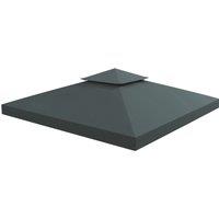 OUTSUNNY 3(m) 2 Tier Garden Gazebo Top Cover Replacement Canopy Roof in Grey