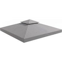 OUTSUNNY 3(m) 2 Tier Garden Gazebo Top Cover Replacement Canopy Roof in Light Grey