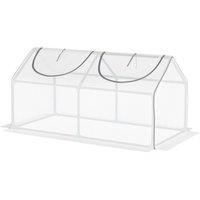 OUTSUNNY Mini Greenhouse Small Plant Grow House w/ Windows for Outdoor in White