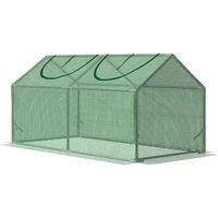 OUTSUNNY Mini Greenhouse Small Plant Grow House w/ Windows for Outdoor in Bright Green