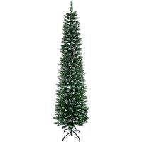 HOMCOM 6FT Artificial Snow Dipped Christmas Tree Xmas Holiday Pencil Tree in Green