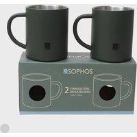 Sophos 2 Pack 250ml Matte Stainless Steel Insulated Mug Set in Green