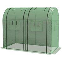 OUTSUNNY Tomato Greenhouse with 2 Roll-up Doors & 4 Mesh Windows in Green
