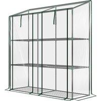 OUTSUNNY 3 Tier Mini Greenhouse Portable Green House with Roll-up Doors, 151H x 143Wcm in Clear