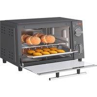 HOMCOM Mini Oven 9L Countertop Electric Grill w/ Temp Timer Control 750W in Grey