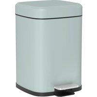 HOMCOM Kitchen Pedal Bin, Metal Rubbish Bin with Soft-close Lid in Light Green | Size: Small