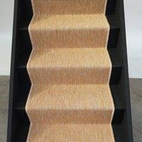 RainbowHome Harrington Stair Runner with Self-Colour Edge in Brown | Size: 20 cm x 12 cm