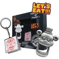 Five Nights At Freddy's Freddy Fazbear Gift Set - Bottle Opener, Keyring, Pin in Metallics