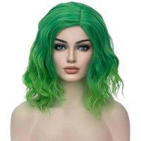 NESTLUNE Women's Green Wigs Short Natural Wave Hair Wig Party Daily