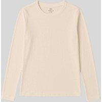 Tommy Life Women's Cotton Elastane Long Sleeve T-Shirt in Cream | Size: Medium