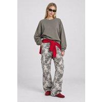 Happiness Istanbul Women's Cotton Sweatshirt in Khaki | Size: XL