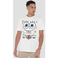 Spongebob Squarepants Scribble Smile T-Shirt, White | Size: XL