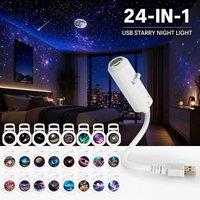 YnysTec 3-24 Films 5D Galaxy Projector USB Starry Sky Night Light Ceiling in White