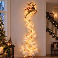 YnysTec LED Christmas Magic Trail Wall Light Santa Sleigh Reindeer Xmas in Brown