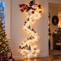 YnysTec LED Christmas Magic Trail Wall Light Santa Sleigh Reindeer Xmas in White