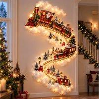 YnysTec LED Christmas Magic Trail Wall Light Santa Sleigh Reindeer Xmas in Magenta