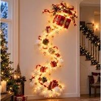 YnysTec LED Christmas Magic Trail Wall Light Santa Sleigh Reindeer Xmas in Red