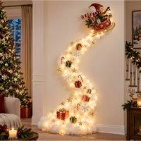 YnysTec LED Christmas Magic Trail Wall Light Santa Sleigh Reindeer Xmas in Green