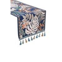 Living and Home Rustic Elegant Table Runner with Tassels | Size: 120 cm