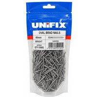 Unifix Bright Oval Brad Nails 40mm 500g Bag - Box of 5 in Silver