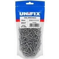 Unifix Bright Oval Brad Nails 65mm 500g Bag - Box of 5 in Silver