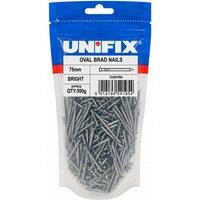 Unifix Bright Oval Brad Nails 75mm 500g - Box of 5 in Silver