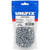 Unifix Galv Clout Nails 50 x 2.65mm 500g bag - Box of 5 in Silver