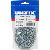 Unifix Galv Clout Nails 75 x 3.75mm - Box of 5 in Silver
