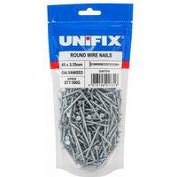 Unifix Galv Round Wire Nails 65 x 3.35mm 500g- Box of 5 in Silver