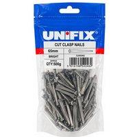 Unifix Bright Cut Clasp Nail 65mm 500g Bag - Box of 5 in Metallic Silver