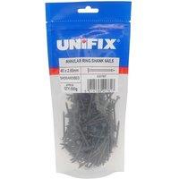 Unifix Sherardised Annular Ring Shank Nails 40 x 2.65mm - Box of 5 in Dark Grey