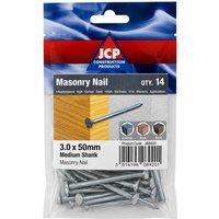 JCP CONSTRUCTION PRODUCTS Masonry Nails Medium Shank 50 x 3.0mm Pack of 14- Box of 70 in Metallic Silver
