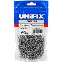 Unifix Bright Panel Pins 25 x 1.60mm 1kg- Box of 5 in Silver
