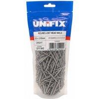 Unifix Bright Round Lost Head Nails 50 x 3.00mm 1kg - Box of 5 in Silver