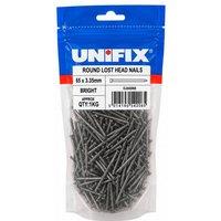 Unifix Bright Round Lost Head Nails 65 x 3.35mm - Box of 5 in Silver