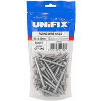 Unifix Bright Round Wire Nails 150 x 6.00mm 1kg - Box of 5 in Silver