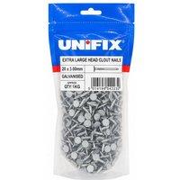 Unifix Galv Extra Large Head Clout Nails 20 x 3.00mm 1kg - Box of 5 in Silver