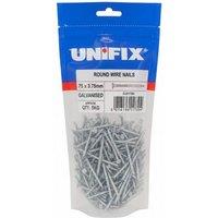 Unifix Galv Round Wire Nails 75 x 3.75mm 1kg - Box of 5 in Silver