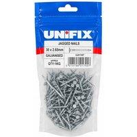 Unifix Galv Jagged Nail 30 x 2.65mm 1kg bag- Box of 5 in Silver