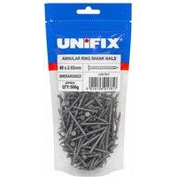 Unifix Sherardised Annular Ring Shank Nails 40 x 2.65mm 1kg - Box of 5 in Grey