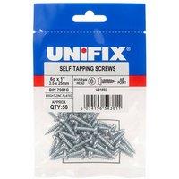 Unifix Self-Tapping Screws Pozi Pan Head - 6g x 1" (3.5 x 25mm) in Silver