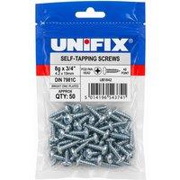 Unifix Self-Tapping Screws Pozi Pan Head AB DIN 7981C BZP - 8G x 3/4" in Silver