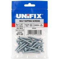 Unifix Self-Tapping Screws Pozi Pan Head AB DIN 7981C BZP - 8G x 1 in Silver
